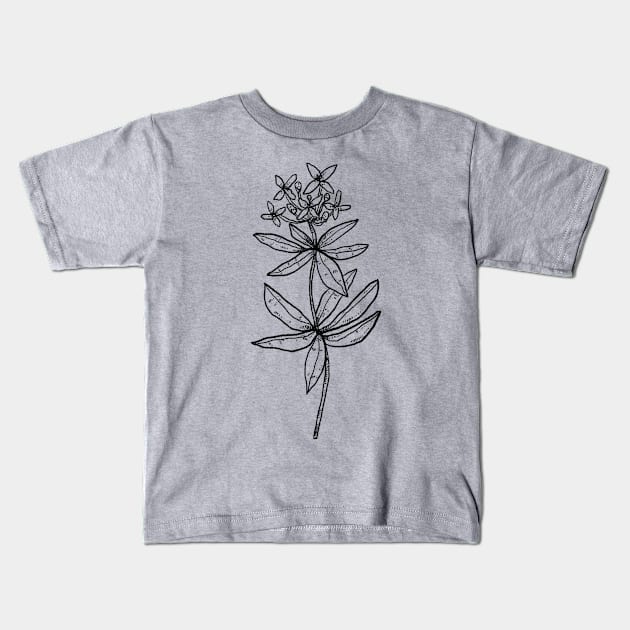 Woodruff Galium odoratum Wildflower Kids T-Shirt by voidea